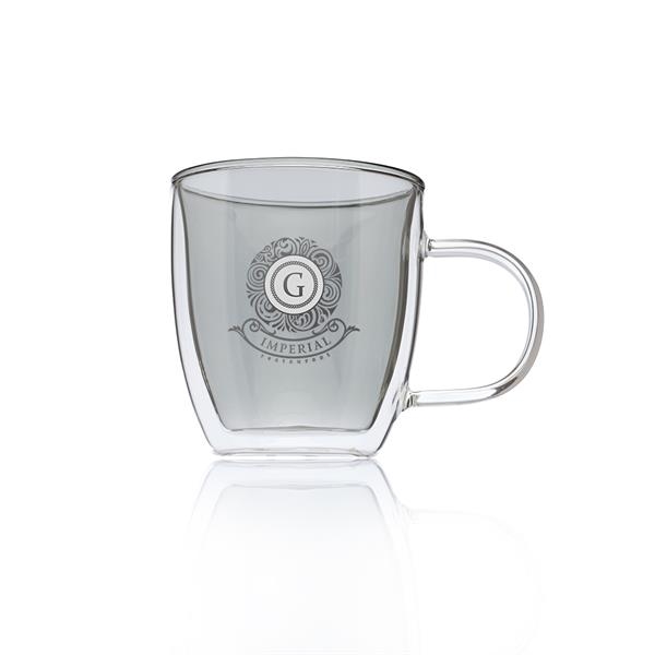 Personalized 10 oz. Crystallite Double Wall Glass Coffee Mugs