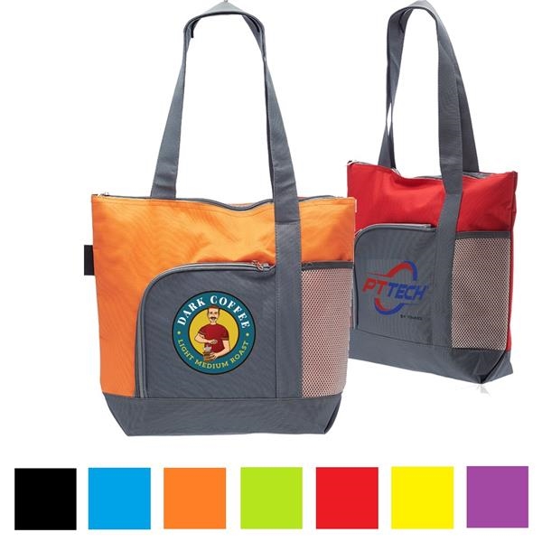 Personalized Voyager Zippered Tote Bag - Promo Direct