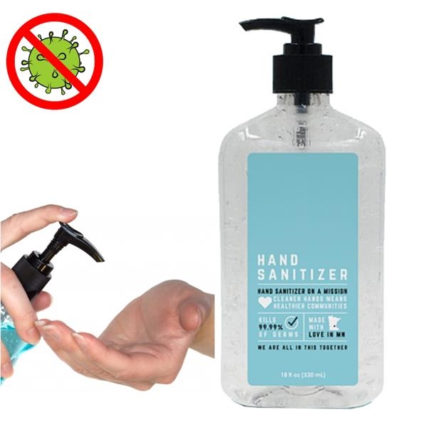 18 oz large USA Made Hand Sanitizer Antibacterial Gel EverythingBranded USA