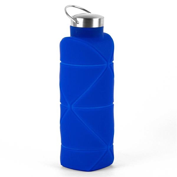 Grandest Birch 600ml Water Bottle Food Grade Strong Construction Silicone Easy to Carry Foldable Water Tumbler for Home Water Bott, Size: 24.5, Blue