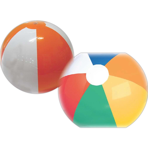 24" Traditional Beach Ball Multi colored Paradise Ball with Transparent Areas