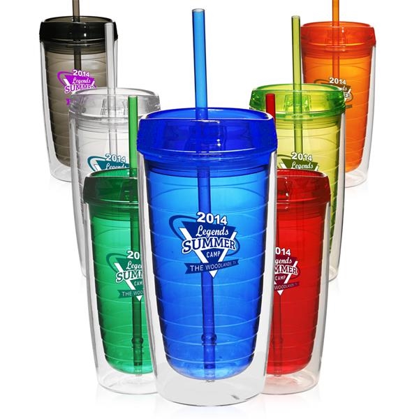 Double Wall Tumbler with Straw 21oz