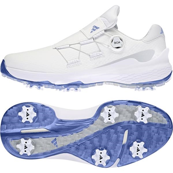 adidas Women's ZG23 Golf Shoes Cloud White/Silver Metallic/Coral