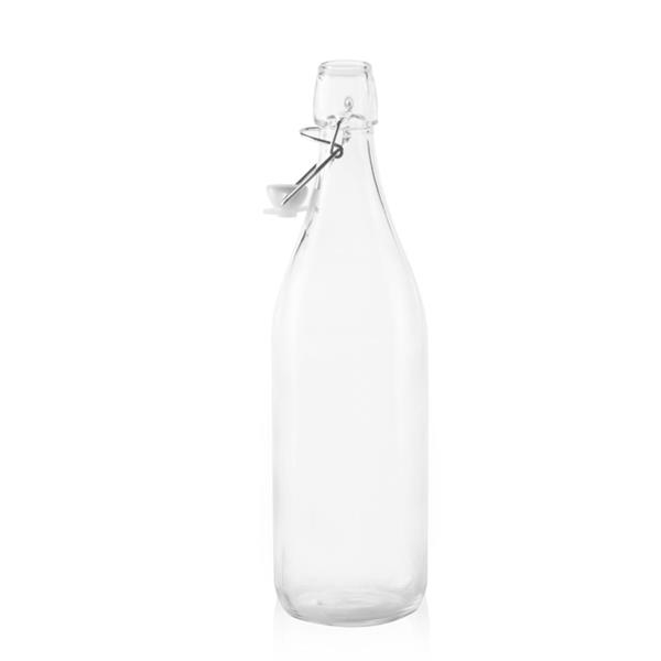 34 oz. Wire Lid Square Glass Carafe Water Bottles | Plum Grove