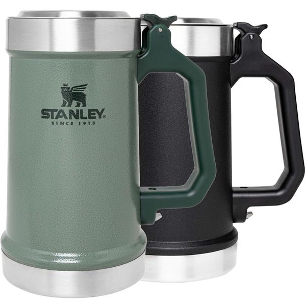 STANLEY Adventure Big Grip Beer Stein, 24oz roestvrijstalen biermok, dubbelwandige vacuümisolatie, hammertone groen