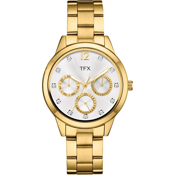 TFX Women s Chronograph Gold Tone Sport Watch