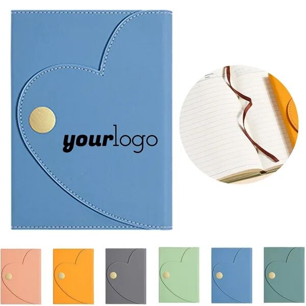 Heart - Shaped Closure Leather Notebook 
