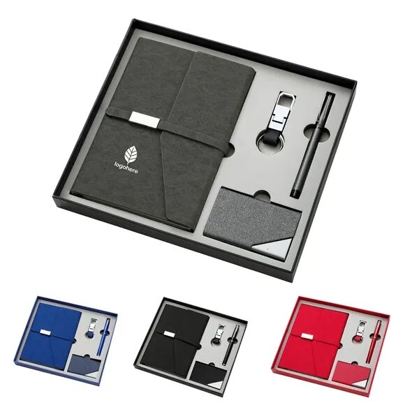 Executive Notebook Card Holder Keychain Gift Set