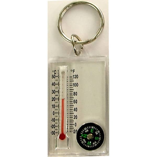 Compass and thermometer keychain EverythingBranded USA
