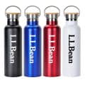 20 oz. Stainless Steel Water Bottle with Screw-on Bamboo Lid