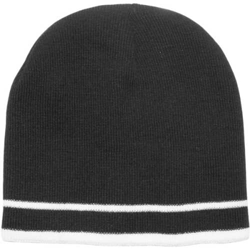 Acrylic Knit Beanies with Double Stripe