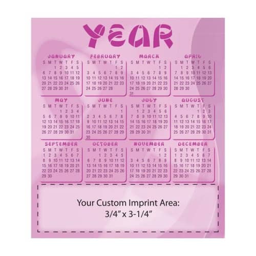 3.5" x 4" Small Magnetic Calendars 20 Mil.