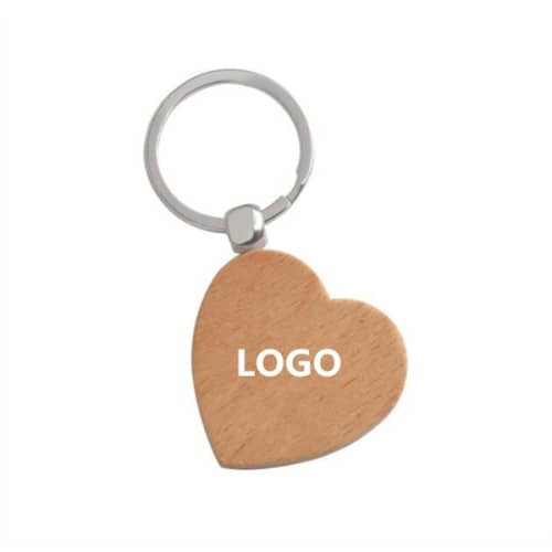 Wooden Cute Heart Shaped Keychains for Women and Men - Forest Decor