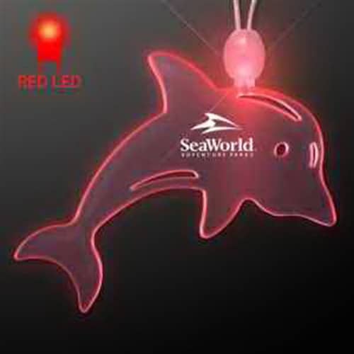 Acrylic Dolphin Shape Necklace with Red LED