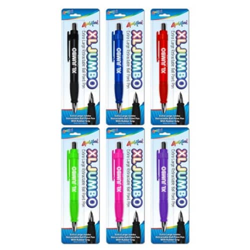 Single Pack XL Jumbo Ball Point Pens Assorted Colors