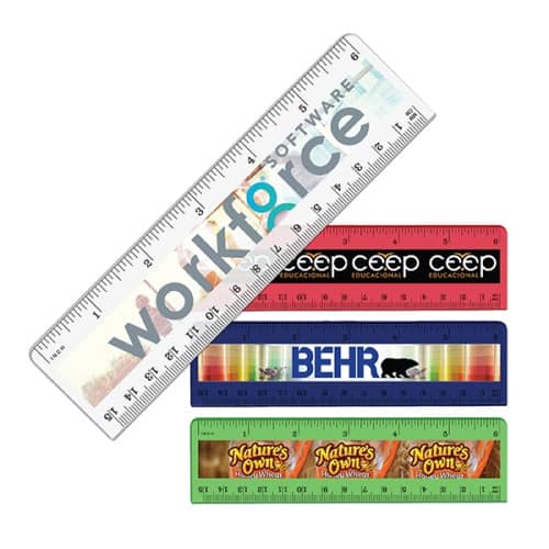 6" Plastic Ruler (front), Full Color Digital EverythingBranded USA