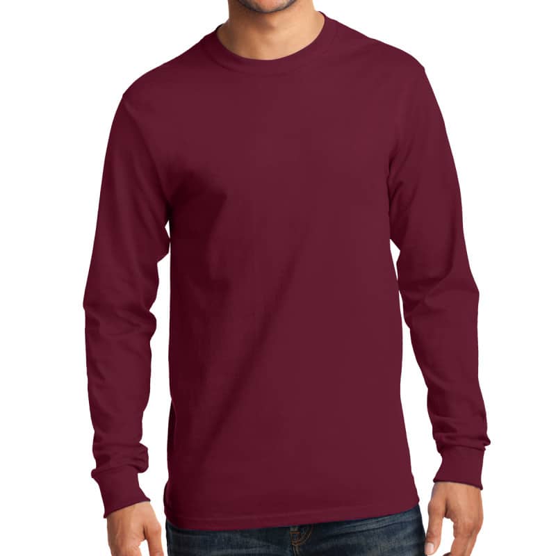 Port & Company Long Sleeve Essential T-Shirt Cardinal 