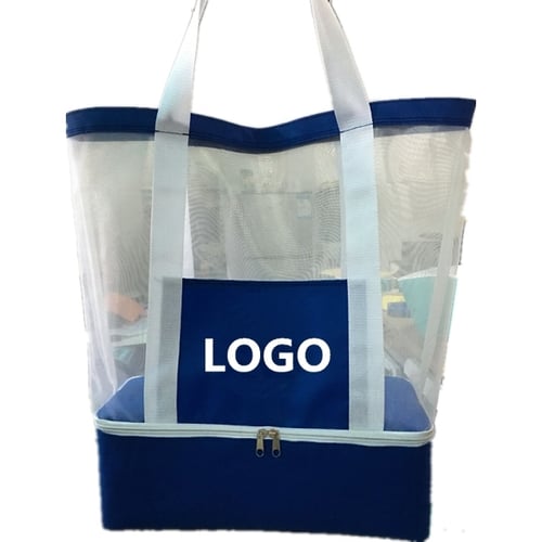 Beach Cooler Tote Bag with Insulated Bottom