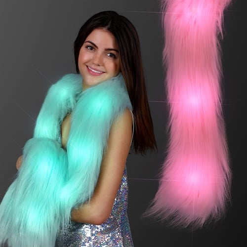 Promotional Customized Glam Light Up Faux Fur Boa
