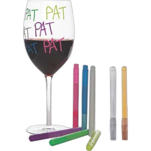 Neon Wine Glass Marker, Set of Two - Gold & Silver
