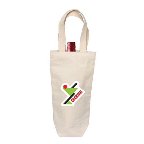 Custom Cotton Wine Bottle Bags With Logo Print