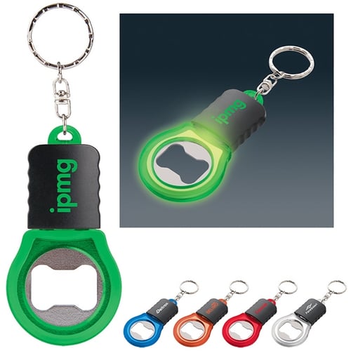 Custom Round Bottle Opener Keychain Flashlights - Keychain Flashlights