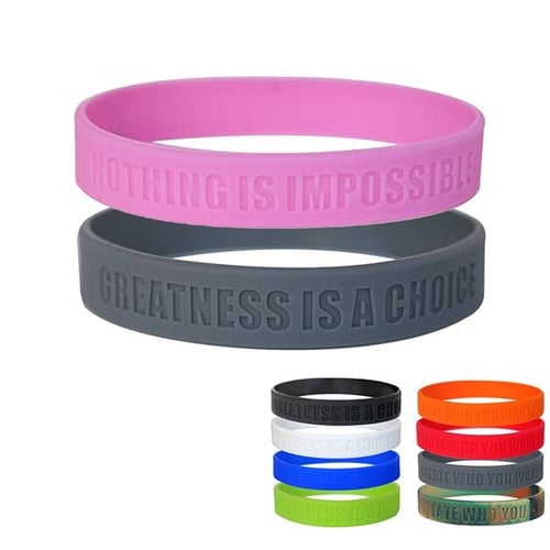 Debossed Silicone Wristband MOQ 50PCS EverythingBranded USA