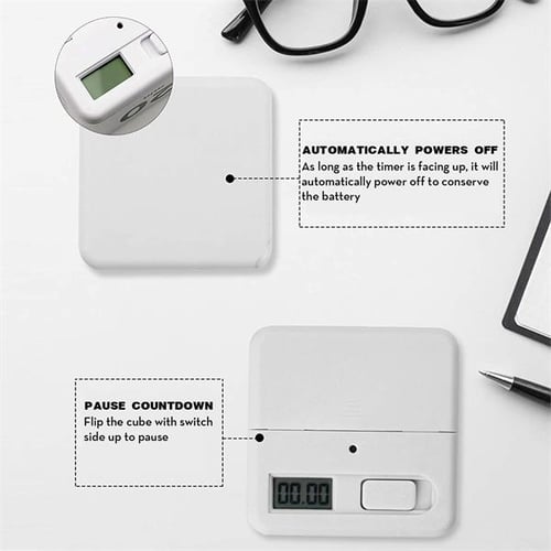 Cube Timer, Time Management Timer ，8 Side Multi Timer with Customization  Time and Gravity Sensor Flip, for Studying, Kitchen Cooking, Reading