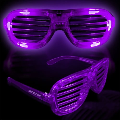 Purple Light-Up Glow LED Slotted Glasses