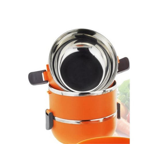 Double Wall Insulated Stainless Steel Lunch Box With Steel Lid To Keep Food  Hot