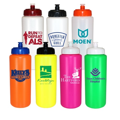 Custom Printed 32oz Sports Squeeze Water Bottle 