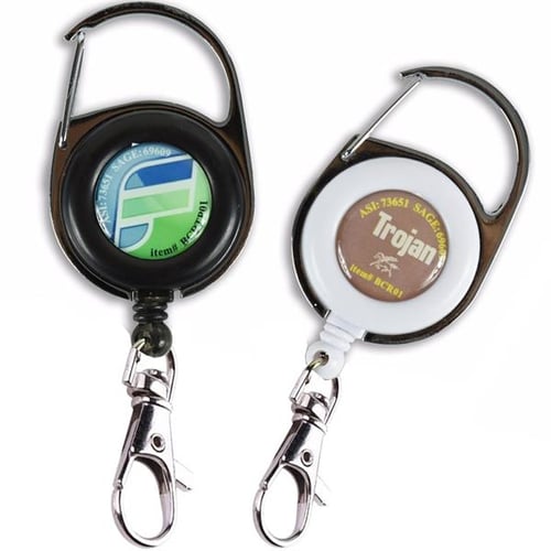 Promotional Customized Retractable Carabiner Badge Reel w/ Lobster Claw