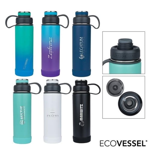 EcoVessel Boulder 20oz - Trimax Insulated Stainless Steel Water Bottle Summer Sun