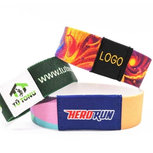 Woven wristbands with plastic sliding clip closure (Pack of 5u.) for  sublimation
