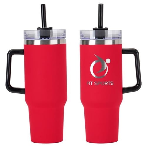 Prime Line MG407 12oz Vacuum Insulated Coffee Mug with Handle Os Red