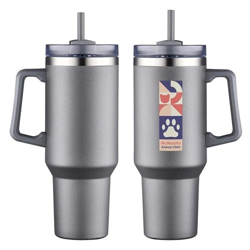Morrisons 400ml Stainless Steel Travel Mug With Handle