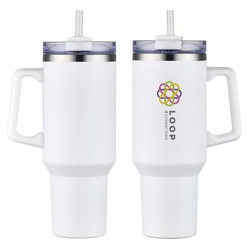 40 oz Vacuum Insulated Travel Mug with Straw