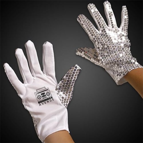 Sparkly Silver Sequin Glove Right Hand