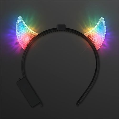 Light Up Facetted Horns LED Headbands EverythingBranded USA