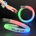 White Tube Bracelets with Flashing Rainbow LEDs
