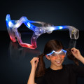 Red white and blue flashing LED star shaped sunglasses