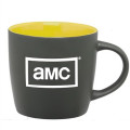 12 oz. Matte Black Ceramic Coffee Mug with Colored Interior