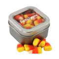 Tin with Window Lid and Candy Corn