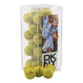 Chocolate Tennis Balls in a Clear Acrylic Square Tall Box