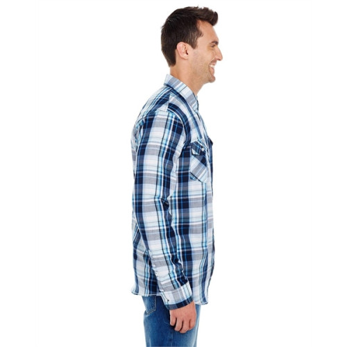 Men's Long-Sleeve Plaid Pattern Woven Shirt