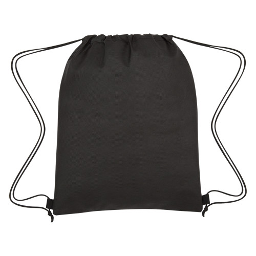 Crosshatch Two-Tone Non-Woven Drawstring Bag
