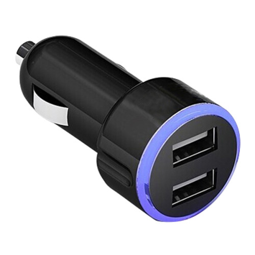 Car charger «UC207» cup shape dual USB dual cigarette lighter