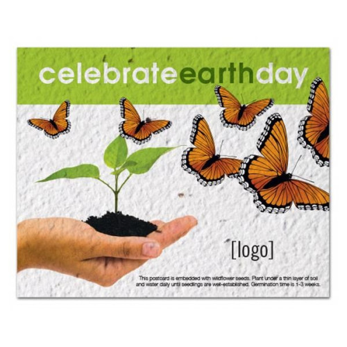 Earth Day Seed paper postcard: 30 Stock Designs