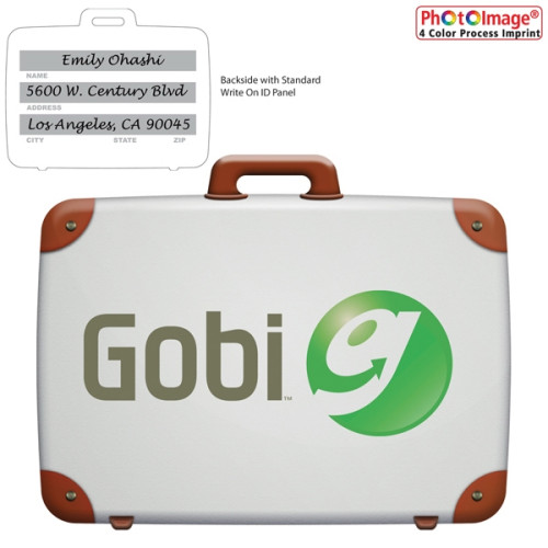 Stock Shape Suitcase Luggage Bag Tag with Printed ID Panel