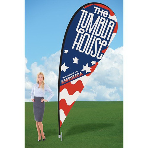 12ft Teardrop Flag with Ground Stake-single